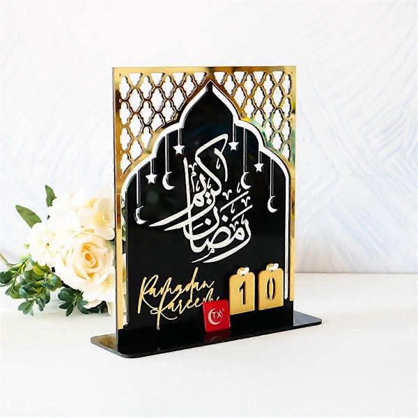 Akryl Ramadan Nedtællingskalender Ramadan Dag Sort