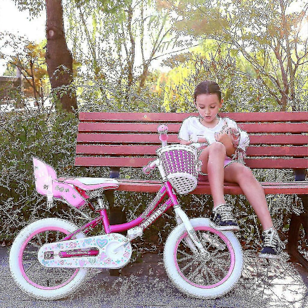 Dockcykelsits med klistermärken DIY Dekal Flickor Barn Cykeldekorationer