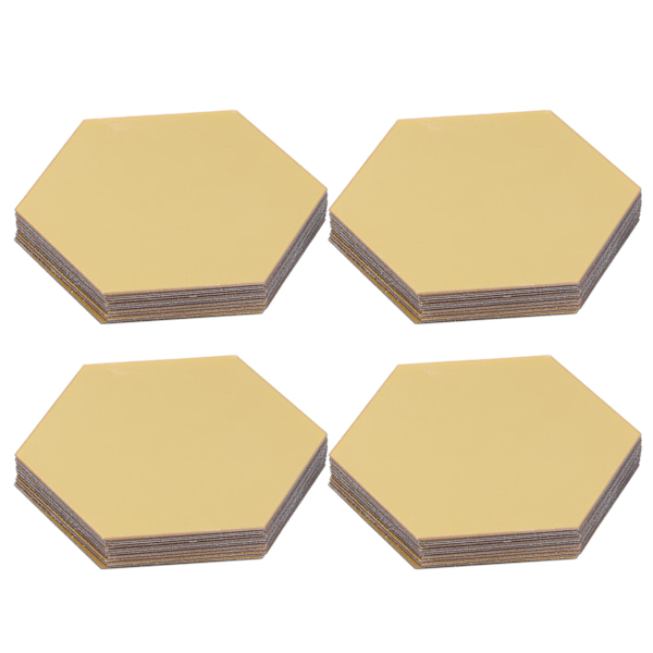 Akryl Hexagonal Spejl Indstilling Væg Selvhæftende Mærkater Dekoration til Hjem Værelse 18,4 cm/7,2 tommer Guld