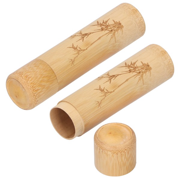 2 kpl bambuputki luonnollinen ympäristöystävällinen hiilihapotettu teepähkinöitä varten suitsukesäiliö Bambukuvio