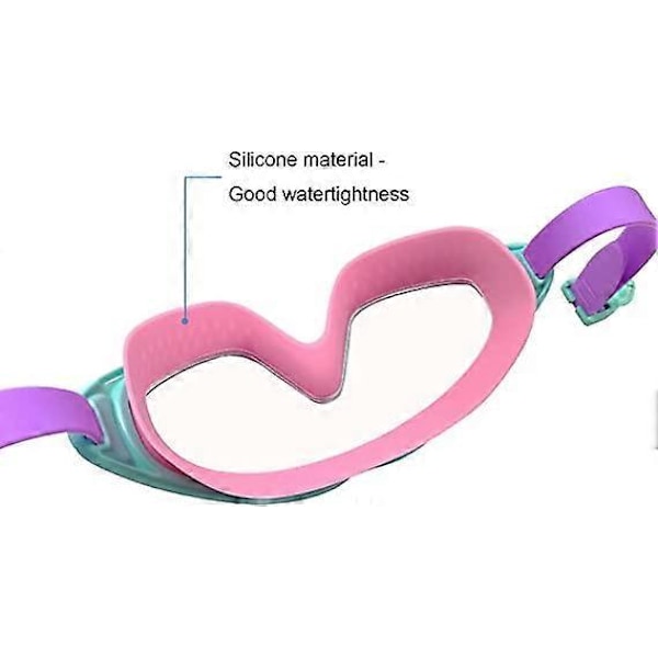 Rosa och blå simglasögon för barn - Simmask för pojkar och flickor 4-12 år