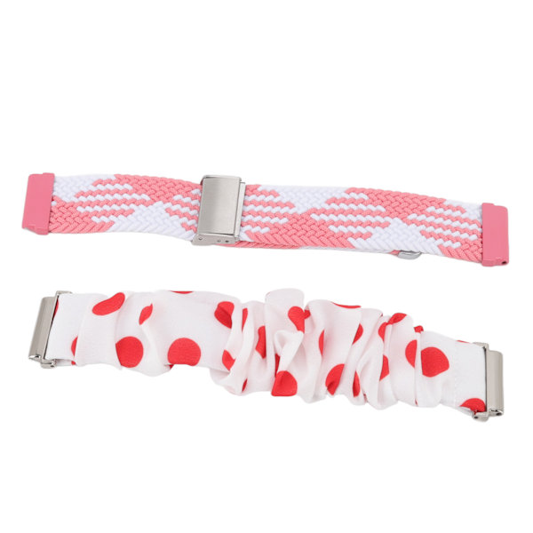 2 stk flettet klokkearmbånd 4 fjærstang justerbar størrelse god elastisitet hårbånd klokkestropp for Fitbit Versa