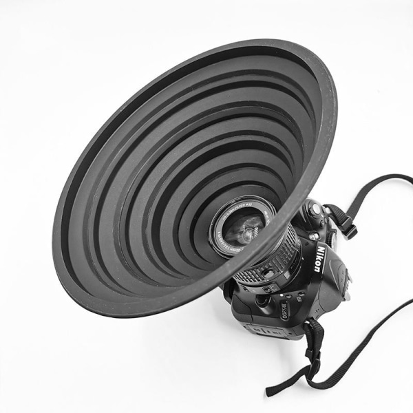 Häikäisyä estävä silikoninen aurinkovarjostin Canon Nikon DSLR-kameran objektiivin ulkohalkaisija 60 mm ~ 70 mm lasiikkunavalokuvaukseen, taitettava vastavalosuoja