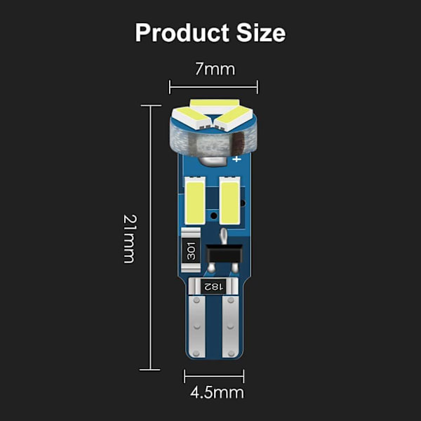 10 Pakke T5 LED-pærer med Twist Lock-fatning (Rød) 74 70 37 17 2721 PC74 PC37 LED, Bruges til Dashboard interiørlys i biler.