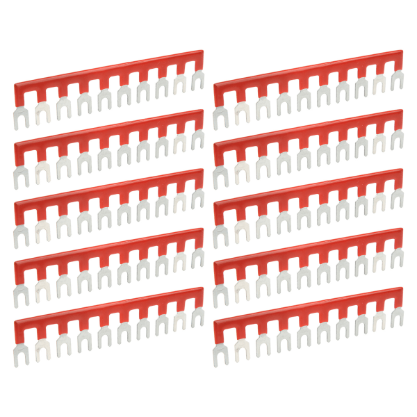 10 stk Barrier Gaffel Type Stripe 400V 25A PVC kappe Kobber Materiale TB Jumper Block Terminal Strips til husholdningsapparater TB 2510