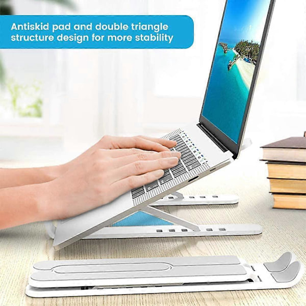 Laptopställ Portabel ABS Ergonomisk Laptop Riser Laptop Hållare Justerbar Vikbar Ventilerad