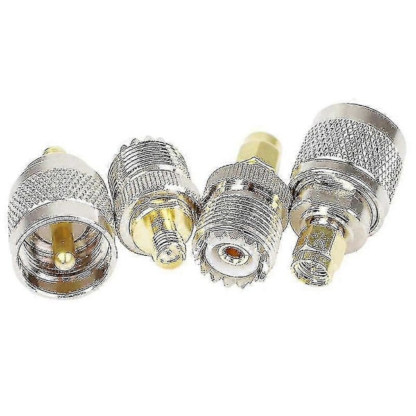 4 stk./sæt Uhf Sl16 Pl259 So239 til Sma Hanstik Hunstik Rf Konnektor Test Konverter