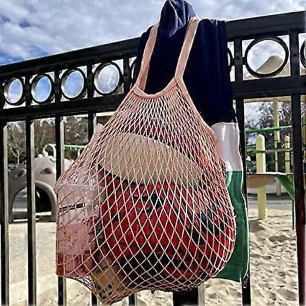 Nettpose med Langt Skulderhåndtak, Strekkbar og Gjenbrukbar for Dagligvarehandel, Leker og Oppbevaring på Stranden