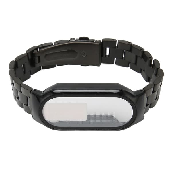 Urrem Nem Justering Fuld Beskyttelse Rustfrit Stål Udskiftningsrem til Mi Band 7 Sort