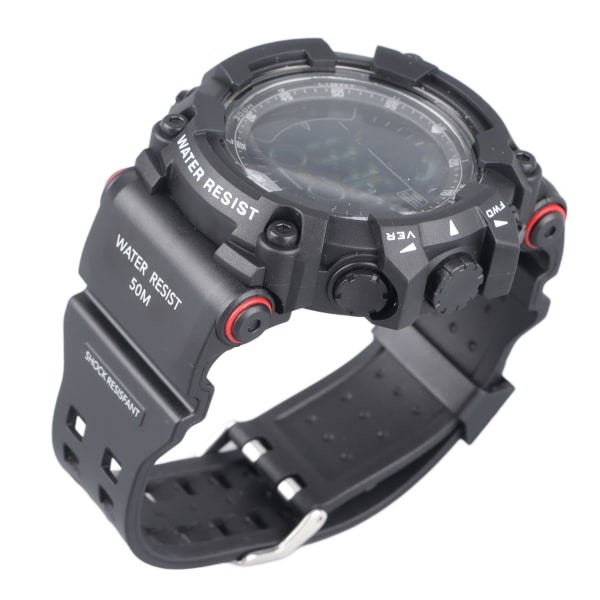 Herr digital watch LED-bakgrundsbelysning Multi vattentät watch med timerstegräknare