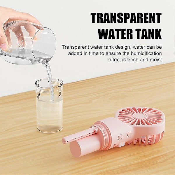 Bärbar Mistfläkt, Mini Transparent Spray Mistfläkt, USB Uppladdningsbar Mist Maker med 4 Hastigheter för Hem, Kontor, Utomhus, Resor