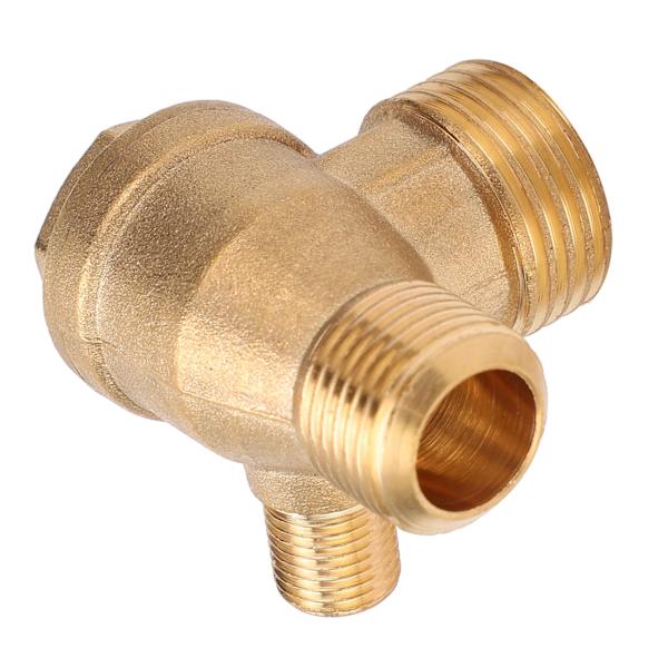 Kontraventil Messingmateriale 1-vejs gevindforbindelse Luftpumpe Tilbehør 1/2x3/8x10