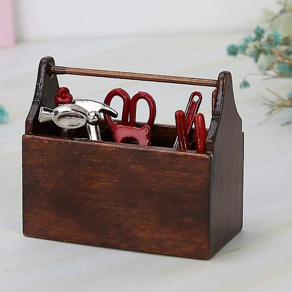 1:12 Miniatyr Barns Verktygslåda Dockhus Verktygslåda DIY Pedagogisk Leksak Modell Verktygsväska Låtsaslek Födelsedagspresent Barn Över 6 År