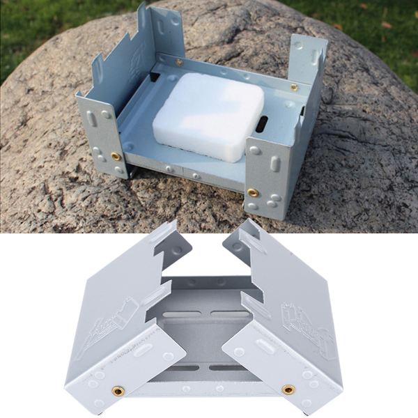 2 st Utomhus Portable Spirit Stove Vikbar Resespis Grill SpisSilver