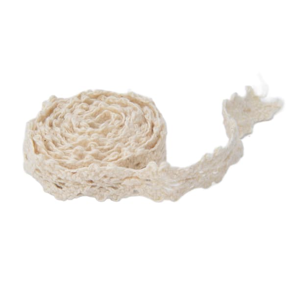 Spetsband 20 Yards 1.5cm Bredd Retro Stil Beröring Komfort Känns Bra Spetsdesign för Kläder Skor Hattar Väskor Beige
