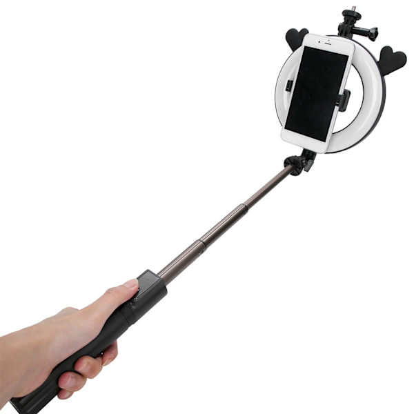 P40D‑5 Mobiltelefon Bluetooth Selfie Stick 6in LED Fyldlys Stativ Live Broadcast Stativ