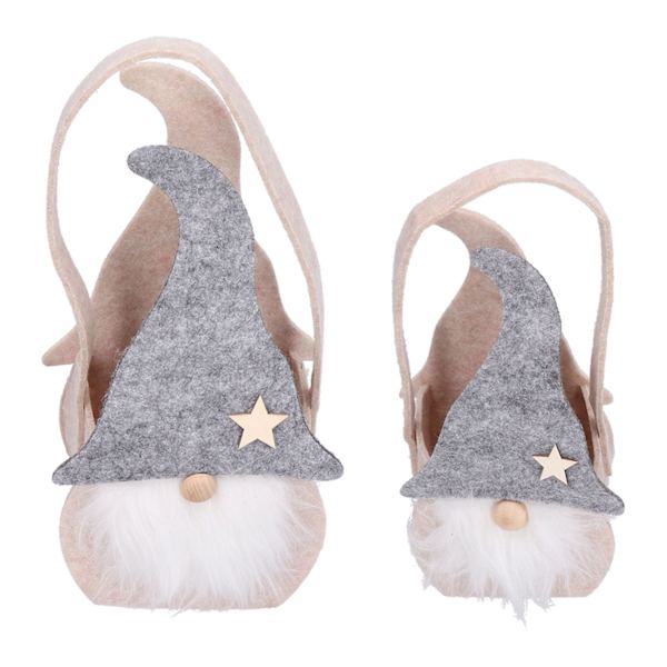 2 st dekorativa jultomte-presentpåsar, julklappspåsar, tomte-presentpåsar, heminredning