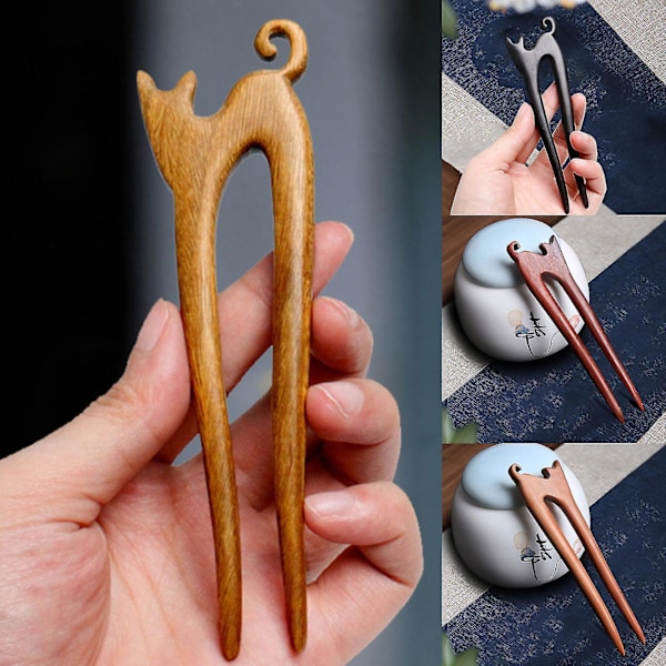 Delikat U-formet hårnål retro stil hårpinne hårgaffel for hårstyling 13cm