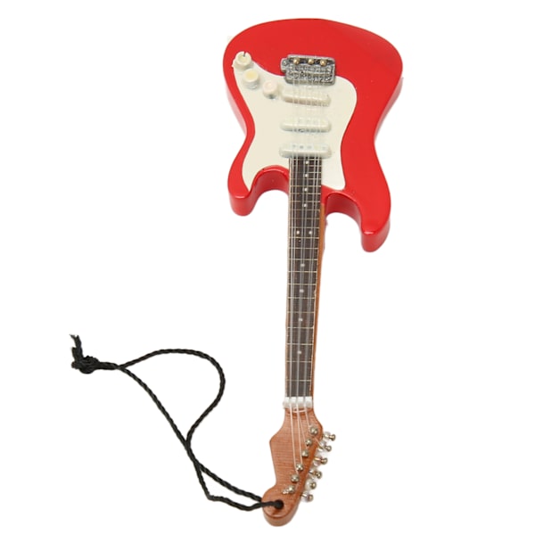 Miniatyrgitarr Modell Simulering Innovativ Trä Elektrisk Gitarr Modell med Hängrep för Presenter Dekor 01