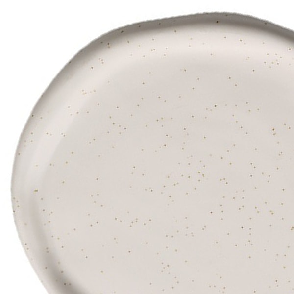 Smykkeplate Keramisk Glansfullt Utseende Enkelt Moderne Stilig Oppbevaringsbrett for Hjem Gave Hvit Rund