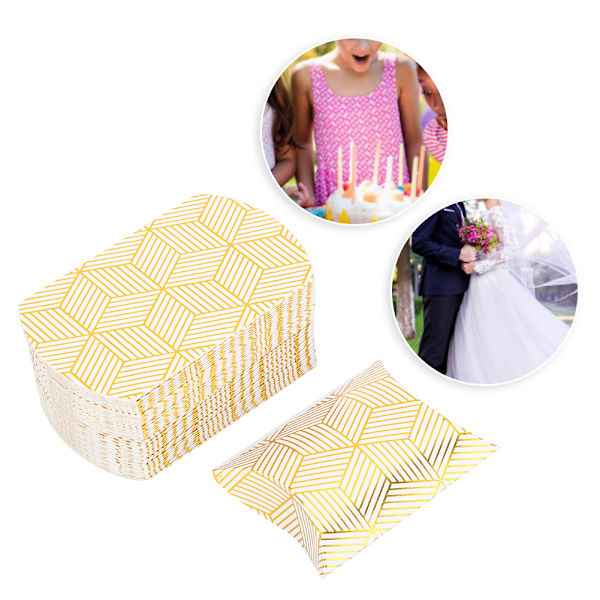 50 stk Papir Pillow Candy Box Bryllupsgave Candy Box Party Fødselsdag Supply