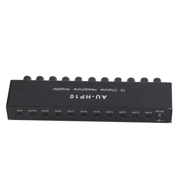 10-kanals hörlursförstärkare 1 ingång 10 utgång Stereo Audio Splitter Oberoende kontroll DC 12V