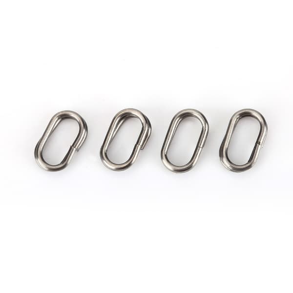100 stk. ovale splitringe i rustfrit stål, drejelig snap, fiskegrej-stik (6x10 mm)