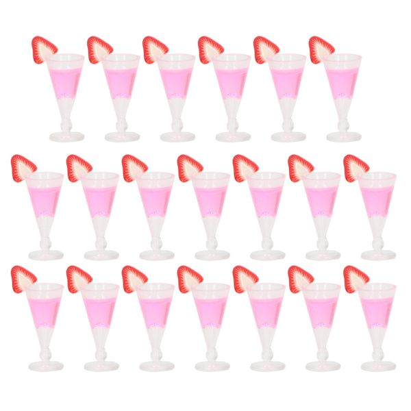 20 st dockhuscocktailglas, simulering av livsscen, 1/12 skala, minidrinkglas, leksak, dockhusdekoration, rosa