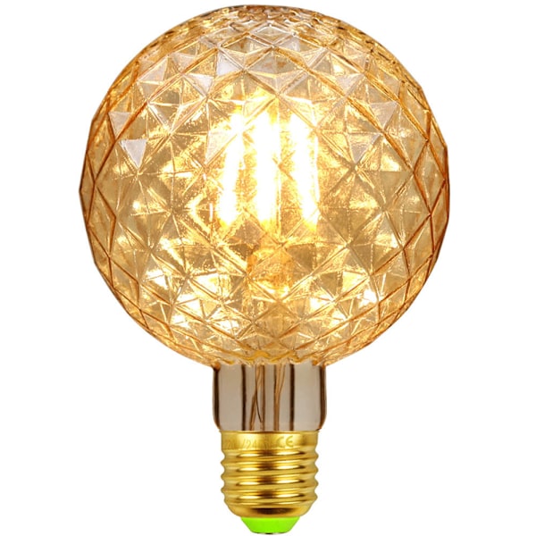 LED Retro Vintage Kristalllampa 4W 220/240V E27 Dekorativ Lampa G95 Kristallguld gold