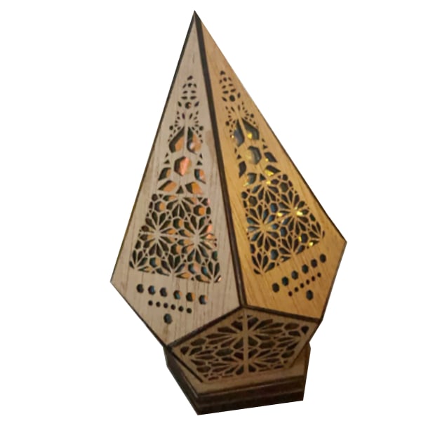 Golvlampa Bohemian Style USB Trä Golvlampa Modern Geometrisk Ljus för Vardagsrum Sovrum