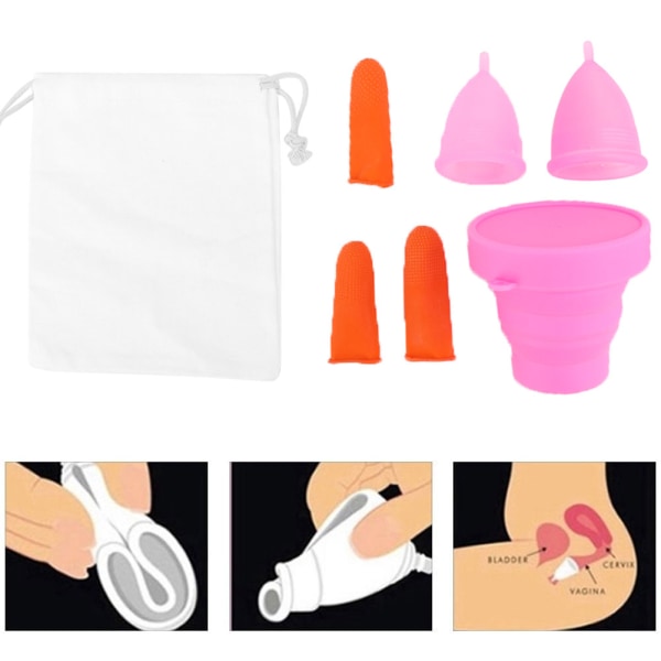 Silikon Menstruasjonskopp Feminin Dame Kvinner Hygiene Mens Silikonkopp