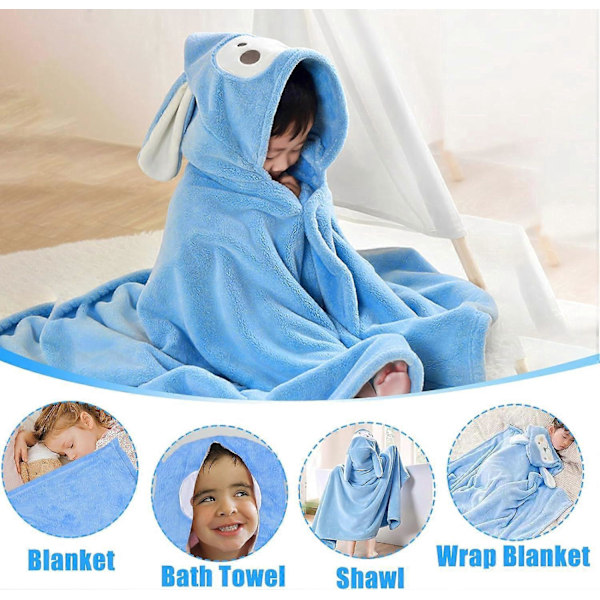 (Blå) Baby Badekåbe 3 stk. Baby Badehåndklæde Baby Drenge Badekåbe Frottehåndklæde, Blød & Stærk Absorption, 70 x 140 cm Høj Kvalitet Koral Plys, Badekåbe 0-