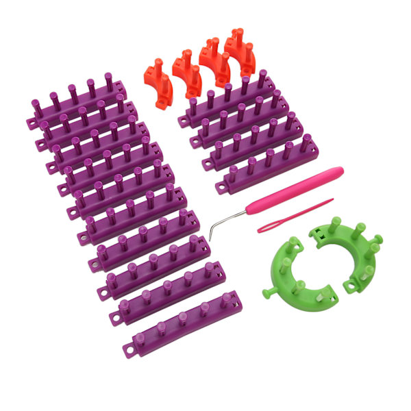 Stickningsvävstolar DIY Making Portable Plastic Light Weight Weaving Looms Kit för hushållsfiltar Halsduk