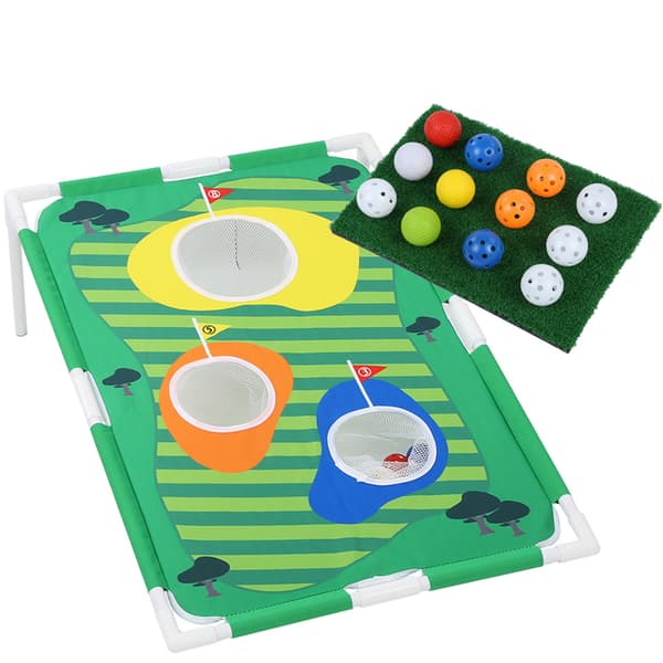 Golf Chipping Practice Net Sæt Bærbart Cornhole Spil Sæt Indendørs/Udendørs Golf Træningsværktøj