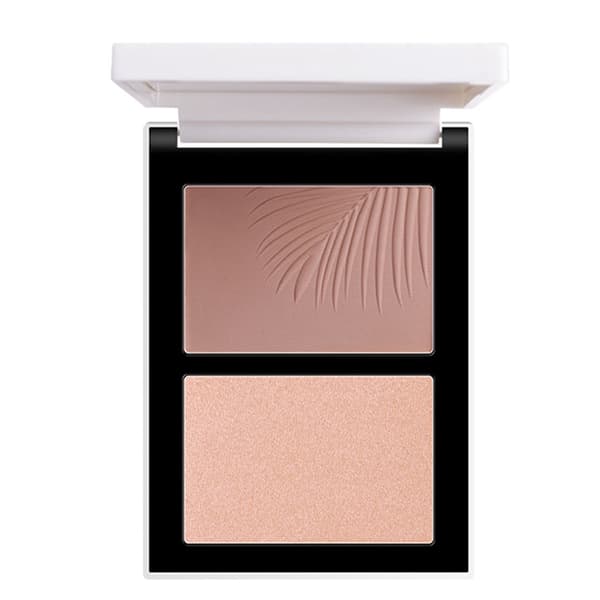 2-färgs highlighterpulver ansiktskontur bronzers rouge ljusare smink #1