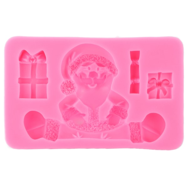 Halloween Silikonform Rosa Julemand Gaveæske Holdbar Nonstick Bred Anvendelse Praktisk Halloween Fondantforme