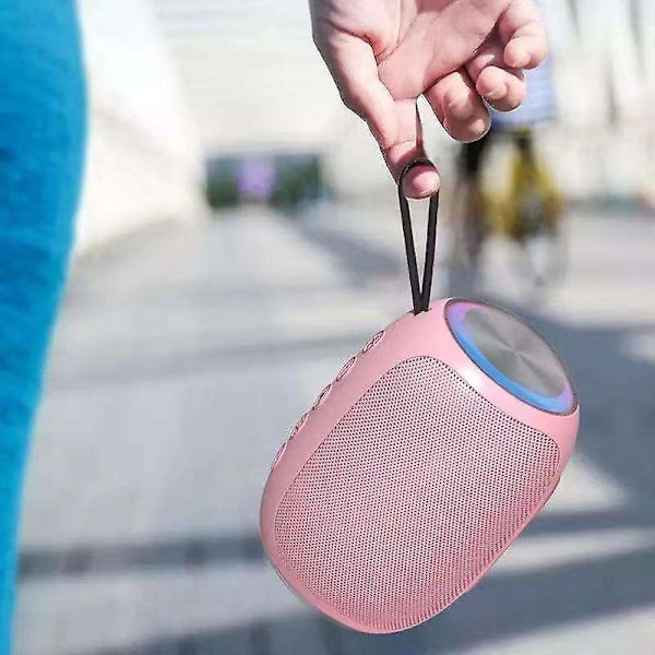 Portabel Bluetooth-högtalare med kraftfull bas, vattentät för utomhusaktiviteter, rosa, 1 styck