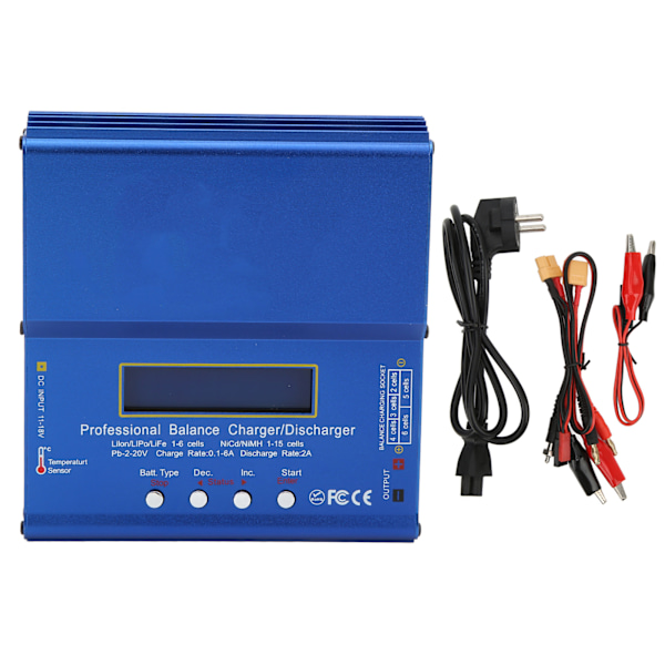 Lipo Batterilader IMAX B6AC Balanse Smart Litiumlader Nøytral 80W for Lilon LiFe LiPo NiMH NiCd PB Batteri
