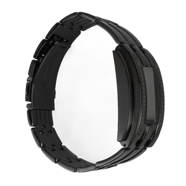 Dual Line Binært Ur Digitalt Blåt LED Legering Binært Mode Armbåndsur til Studerende Par Sort