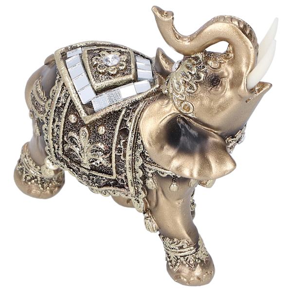Elefant Statue Figur Figur Feng Shui Resin Dyre Ornament Kunst Håndværk Desktop Dekoration Guld M 10x5x10cm