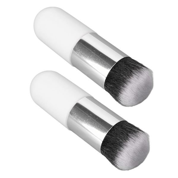 2st Foundation borste konstfiber Mjuk Bekväm bärbar sminkborste för kvinnor Vit Silver