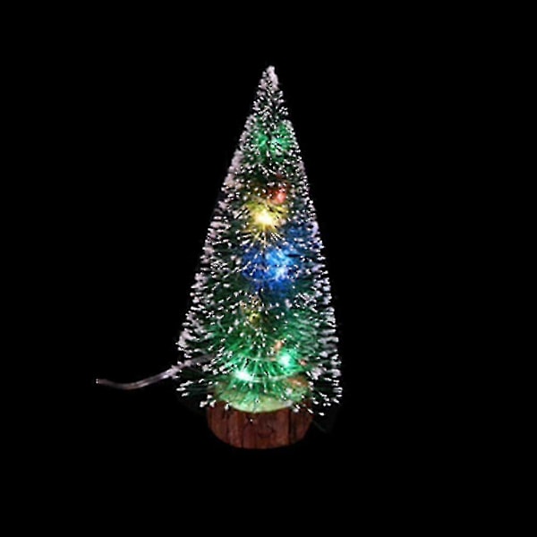 Mini Bord Luminous Kunstigt Juletræ Med LED Lamper Håndværksindretning Til Nytår Jul Bryllupsgave Til Barn Multi Lys 15cm