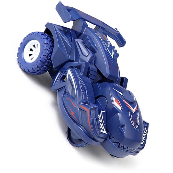 Dinosaur Transforming Car Realistisk Deformation Tröghets Scooter Småbarn Barn Leksak Present Blå
