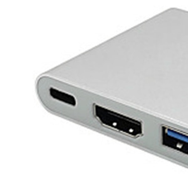 Tyypin C to USB -keskittimen monitoiminen 3 in 1 5Gbps kannettava C-tyypin telakointiasema kotitoimistoon Silver