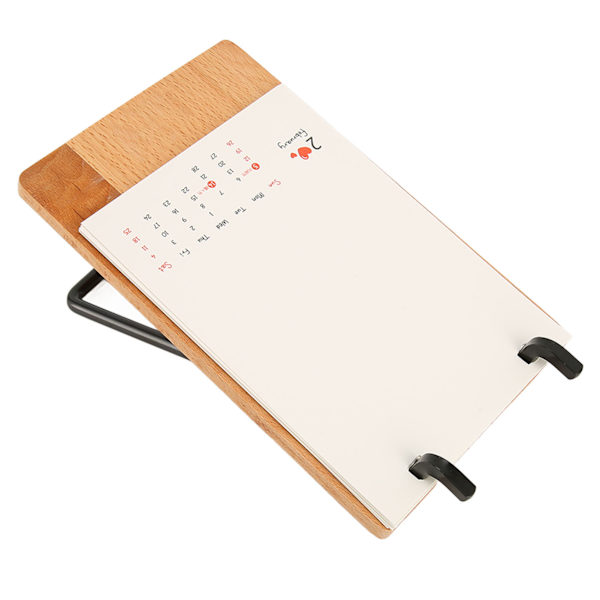 2023 Skrivebords Kalender Enkelt Montering Stabil Sterk Tre Metall Malbar Månedlig Kalender for Soverom Kontor