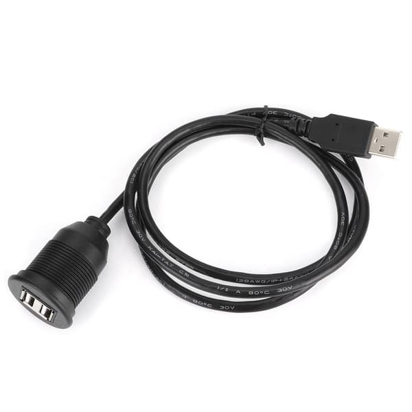 USB2.0 1 han til 2 hun datakabel vandtæt instrumentbrætadapterlinje til bilmotorcykel