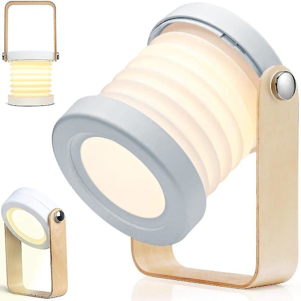 Bärbar LED-bordslampa, 4000mAh Uppladdningsbar Bärbar Vikbar LED-lykta med USB-port, 3 ljusstyrkenivåer