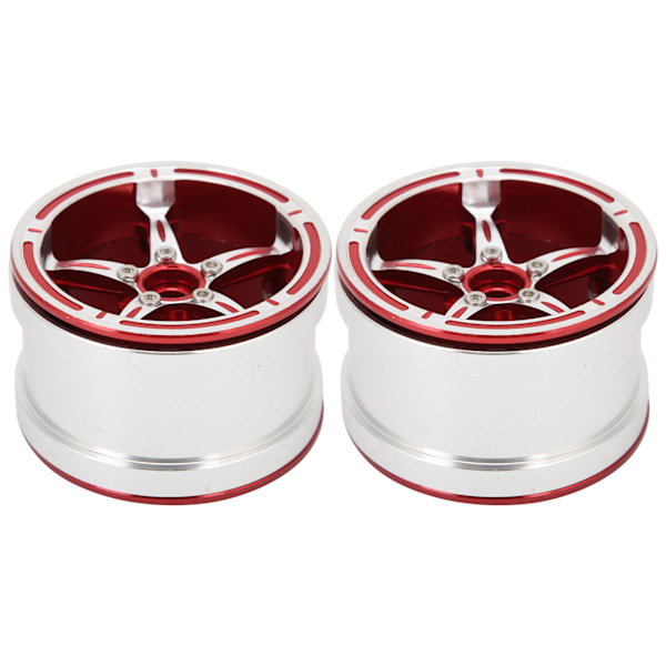 Aluminiumlegering Beadlock Felger Hjulnav for 1/10 RC Crawler Bil RC Bil Tilbehør Rød