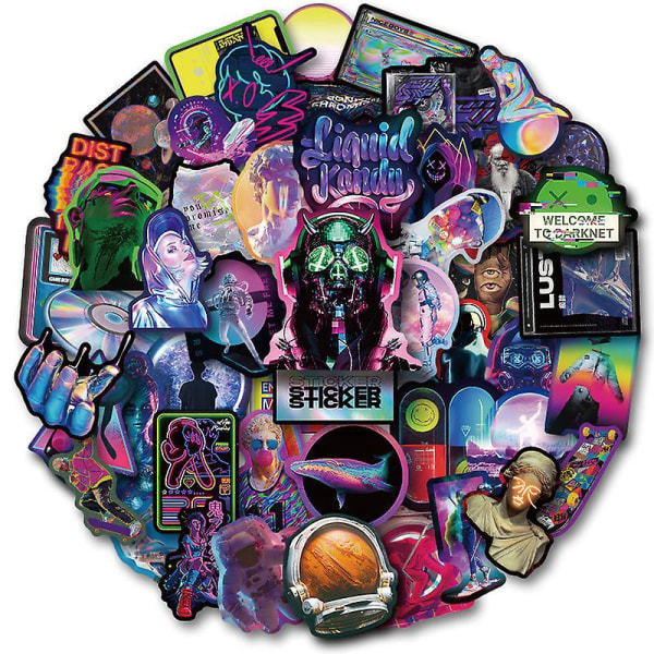 50-pak vandtætte vinyl musiktape klistermærker sæt til voksne og teenagere - seje punk graffiti klistermærker til skateboard, computer og bærbar computer