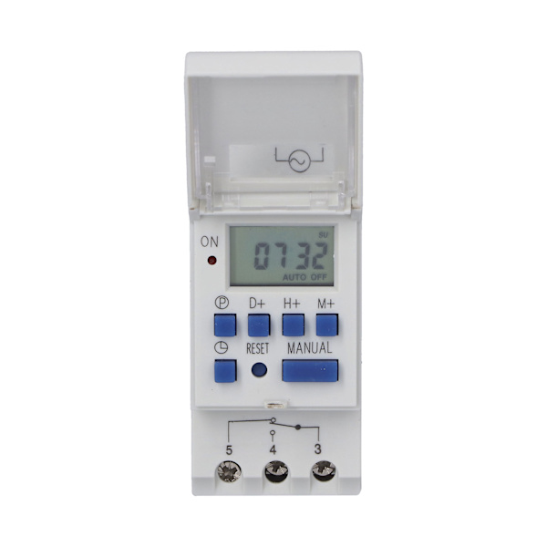 THC15A Programmerbar Timer Guide Rail Type LCD Tidsrelæafbryder til Gadelampe Neonlys DC 24V
